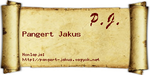 Pangert Jakus névjegykártya